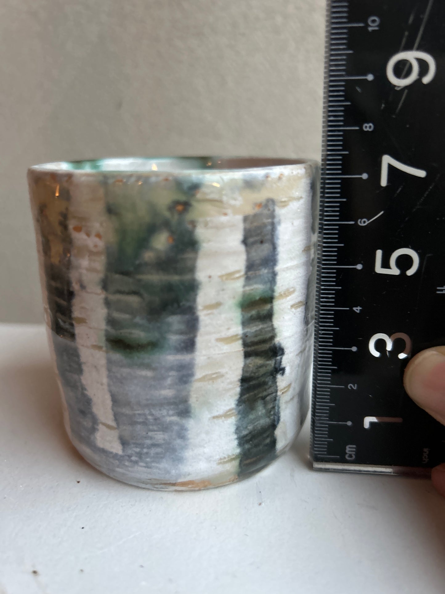 Beker met donker berkenbos