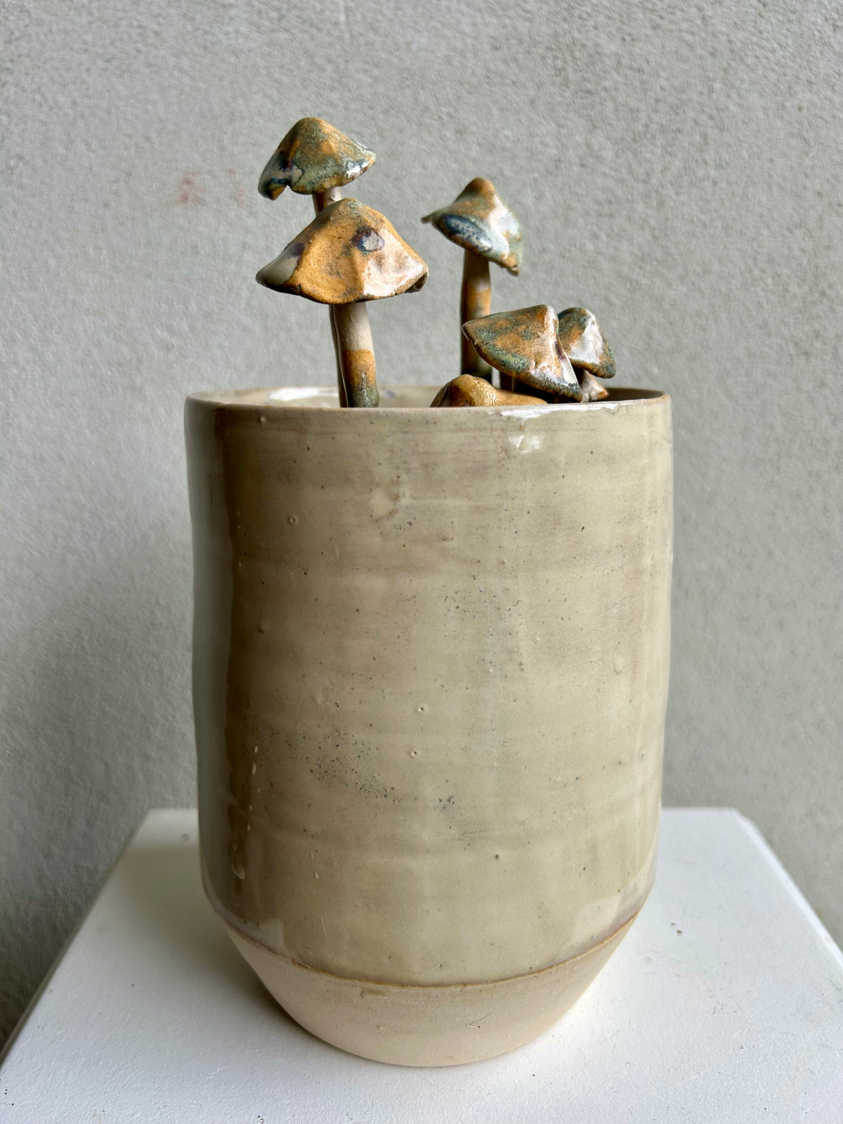 Vaas met paddenstoelen