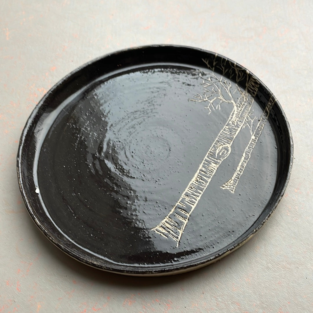 Ontbijt bord met bomen