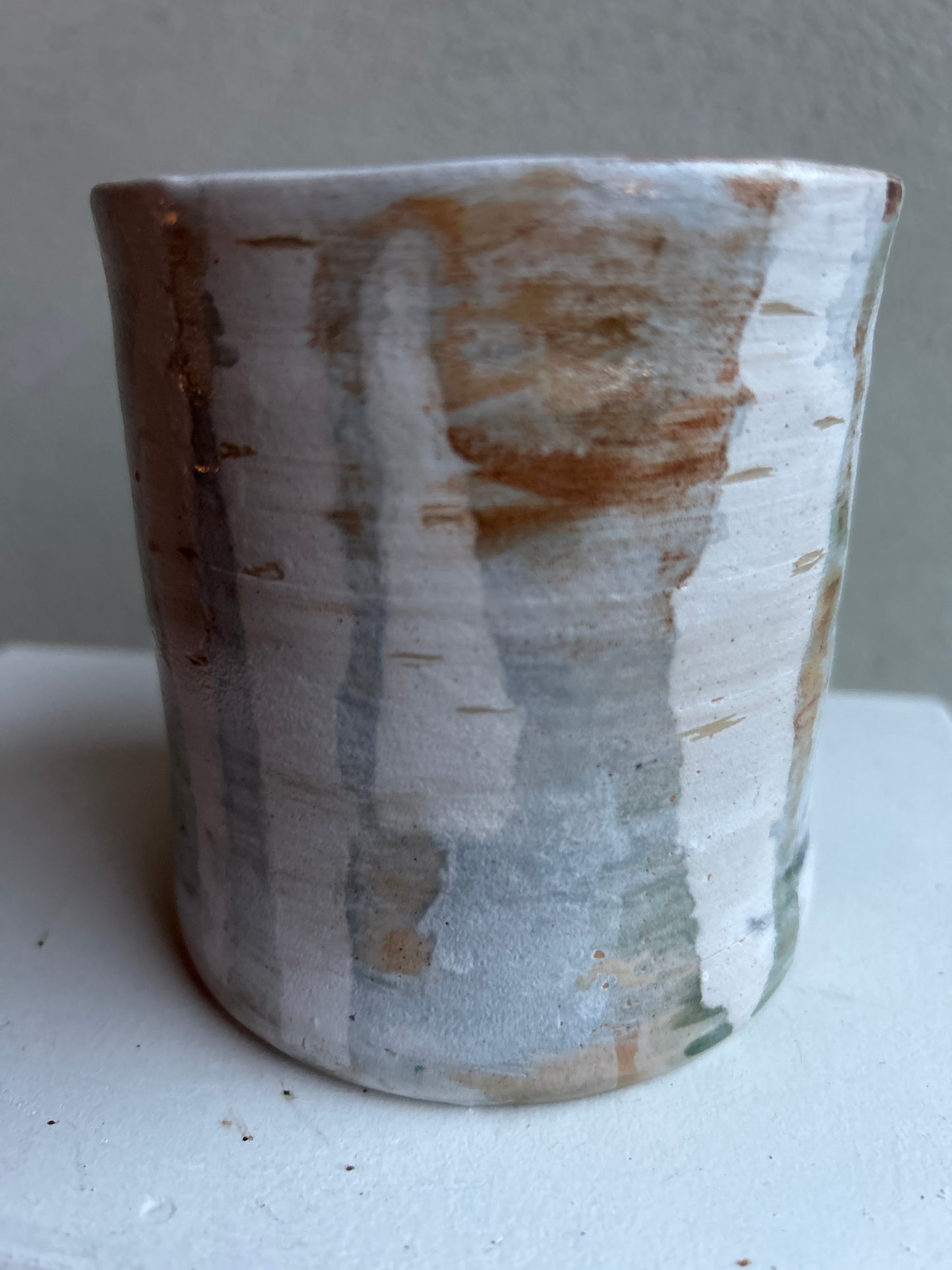 Lage vaas met berken bossen