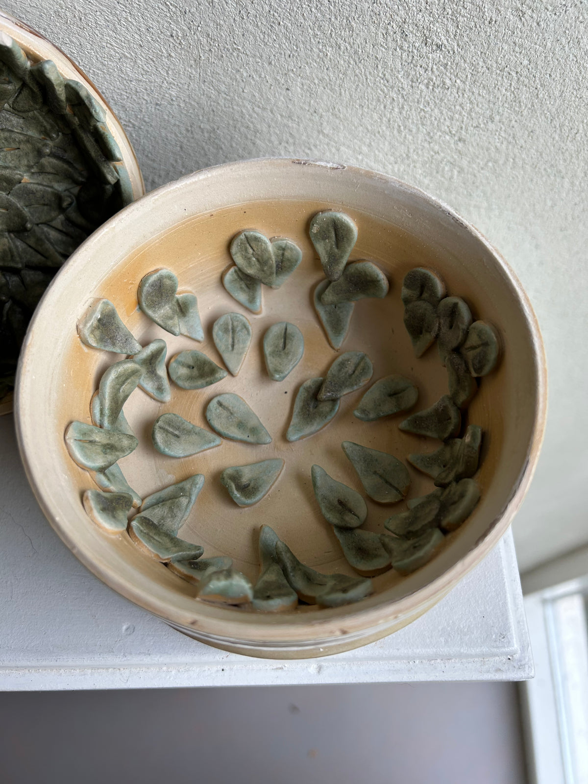 Lidded box with upside down tree