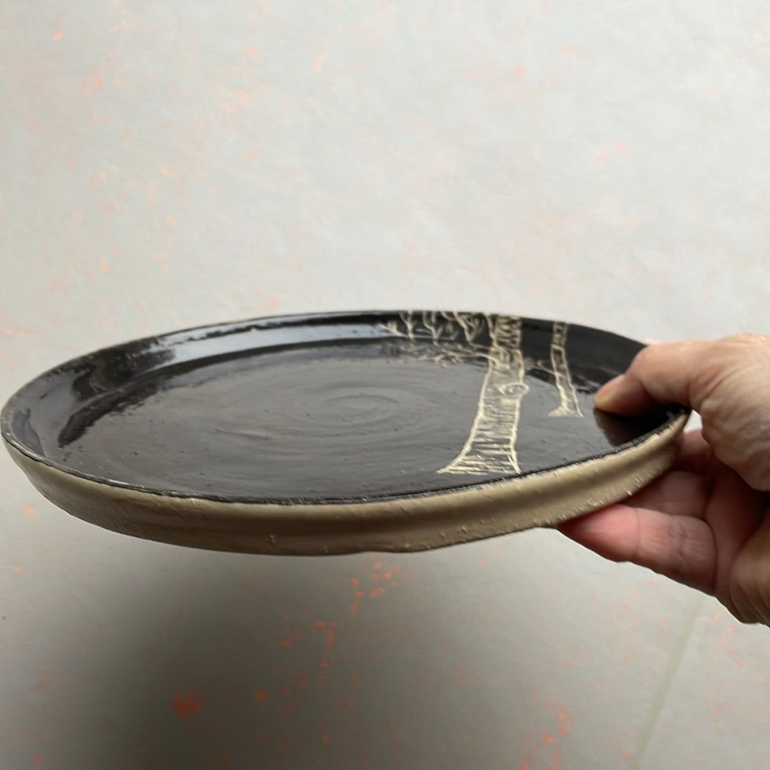 Ontbijt bord met bomen