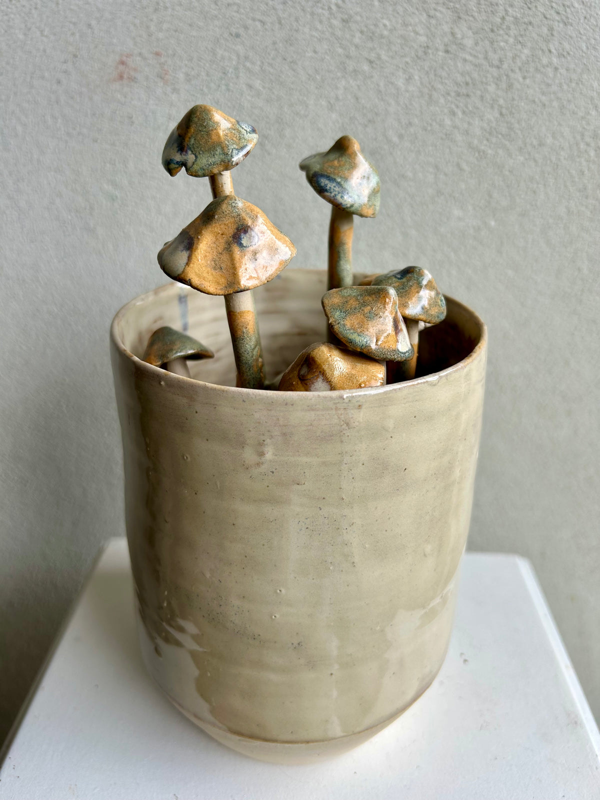 Vaas met paddenstoelen